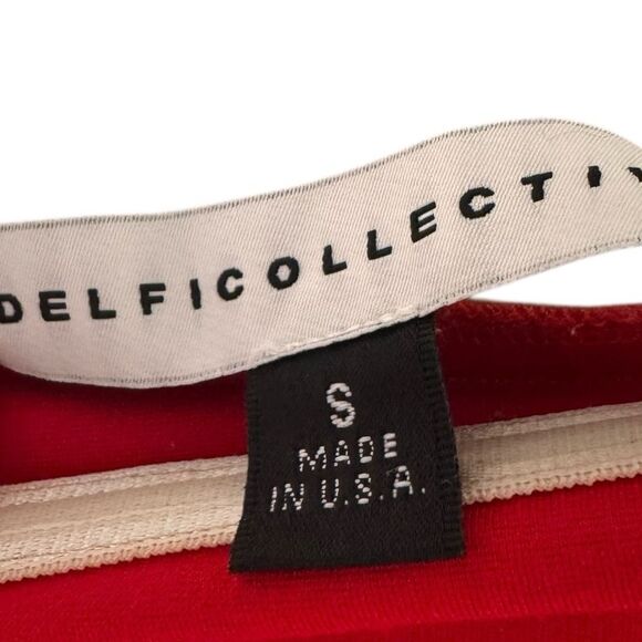 Delfi Collective Red Strapless High Slit Ruffle Maxi Dress S - Picture 5 of 6